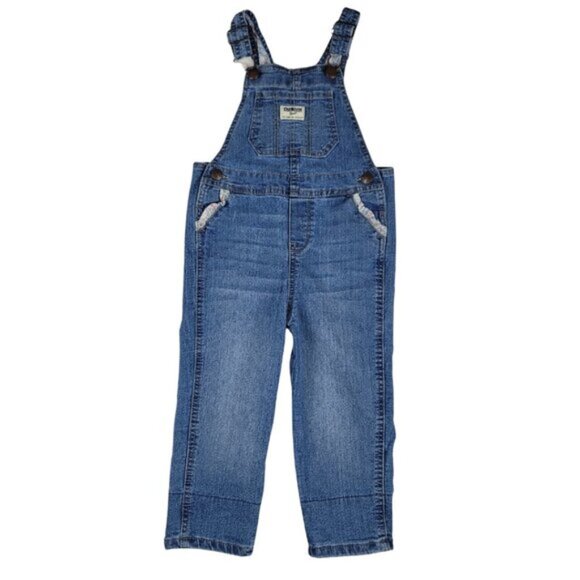 OshKosh B'gosh Blue Denim Overalls Size 3T Cute Casual - Picture 1 of 11